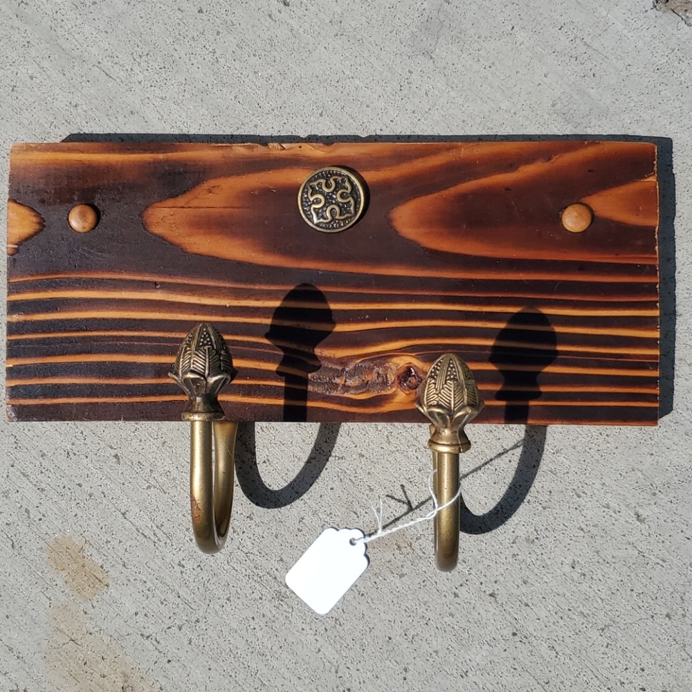 Burned Wood Coat Hook